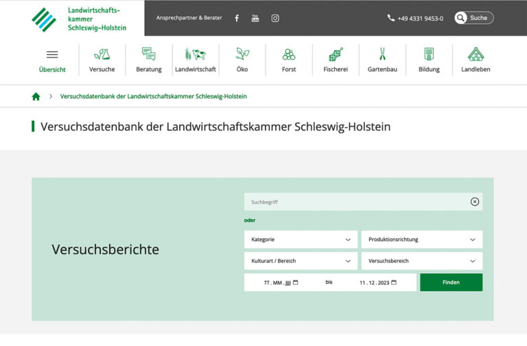 Versuchsergebnisse mit wenigen Klicks finden